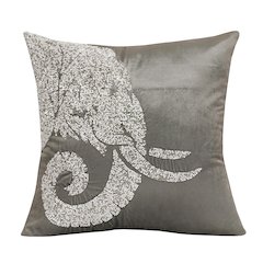 Harlow Performance Velvet Poly Filled Pillow in Gray/Silver, 20" x 20"