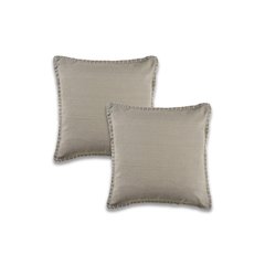 Ox Bay Light Gray Solid All-Natural Cotton Square 2 Piece Pillow Cover Set
