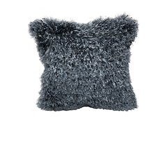 Multicolored Blue Shag Throw Pillow