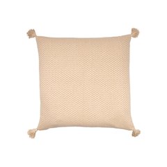 Ox Bay Hand-Woven Tan/Beige Chevron All-Natural Cotton Pillow Cover
