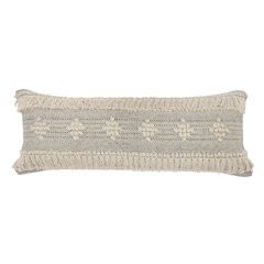 Ox Bay Hand-Woven Gray/Cream Geometric All-Natural Cotton Pillow Cover