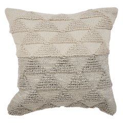 Ox Bay Hand-Woven Cream/Tan Geometric All-Natural Cotton Pillow Cover