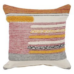 Ox Bay Hand-Woven Orange/Yellow Color Block All-Natural Cotton Pillow Cover
