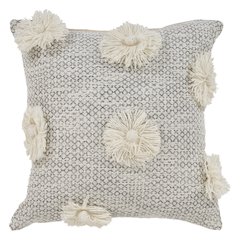 Ox Bay Hand-Woven Gray/White Dots All-Natural Cotton Pillow Cover