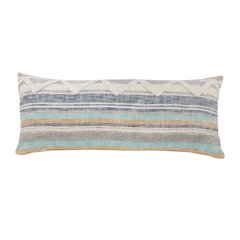 Ox Bay Hand-Woven Multicolored/Blue Stripe All-Natural Cotton Pillow Cover