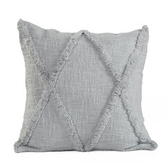 Ox Bay Hand-Woven Gray Diamond All-Natural Cotton Pillow Cover