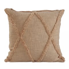 Ox Bay Hand-Woven Brown Diamond All-Natural Cotton Pillow Cover