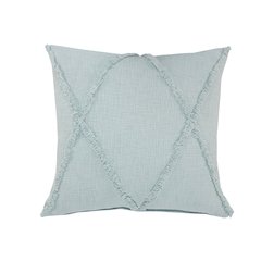 Ox Bay Hand-Woven Light Blue Diamond All-Natural Cotton Pillow Cover