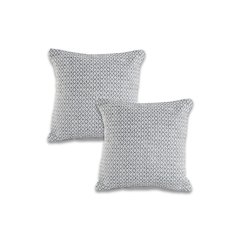 Ox Bay Gray Chevron All-Natural Cotton Square 2 Piece Pillow Cover Set