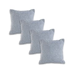 Ox Bay Blue Chevron All-Natural Cotton Square 4 Piece Pillow Cover Set
