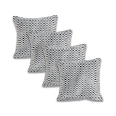 Ox Bay Dark Gray Chevron All-Natural Cotton Square 4 Piece Pillow Cover Set