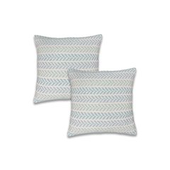 Ox Bay Spa Blue Chevron Square 2 Piece Pillow Cover Set