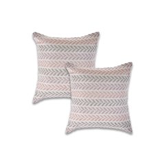 Ox Bay Lilac Chevron All-Natural Cotton Square 2 Piece Pillow Cover Set