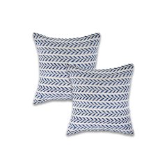 Ox Bay Indigo Chevron All-Natural Cotton Square 2 Piece Pillow Cover Set