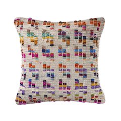 Ox Bay Hand-Woven Multicolored/Tan Geometric Cotton Blend Pillow Cover