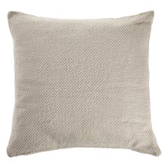 Ox Bay Hand-stitched Cream/Beige Solid All-Natural Cotton  Pillow Cover