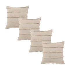 Ox Bay Birch Solid All-Natural Cotton  Square 4 Piece Pillow Cover Set