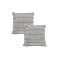 Ox Bay Gray Solid All-Natural Cotton  Square 2 Piece Pillow Cover Set