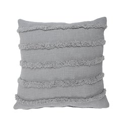 Ox Bay Gray Solid All-Natural Cotton  Pillow Cover
