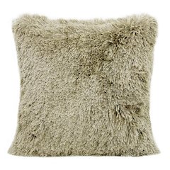Taupe Shag Throw Pillow