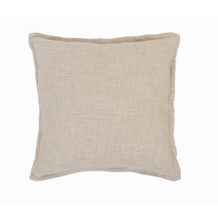 Ox Bay Hand-Woven Beige Solid All-Natural Cotton  Pillow Cover