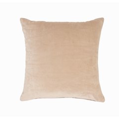 Evette Rios Oxford Taupe Velveteen Cotton Throw Pillow