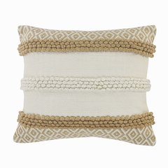 Textured and Geometric Natural Throw Pillow