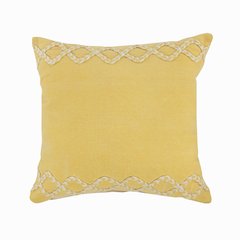 Ox Bay Hand-Woven Yellow Bordered All-Natural Cotton  Pillow Cover