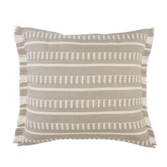 Ox Bay Hand-Woven Tan/White Geometric Resistant Polyester Pillow Cover