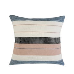Ox Bay Hand-Woven White/Pink Geometric Resistant Polyester Pillow Cover