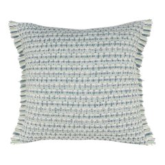 Ox Bay Hand-Woven Blue/Green Stripe Resistant Polyester Pillow Cover