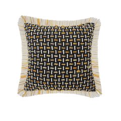 Modern Interwoven Throw Pillow with Fringe