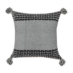 Ox Bay Hand-Woven Black/White Geometric All-Natural Cotton  Pillow Cover