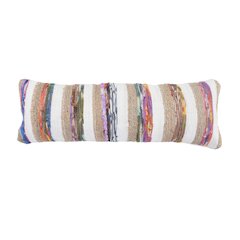 Ox Bay Hand-Woven White/Tan Geometric Cotton Blend Pillow Cover