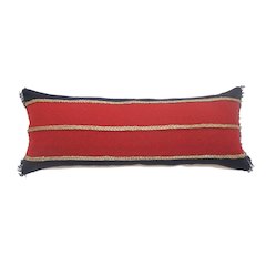 Ox Bay Red/Navy Stripe Cotton Blend Pillow Cover
