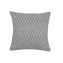 Ox Bay Hand-Woven Gray Diamond All-Natural Cotton Pillow Cover