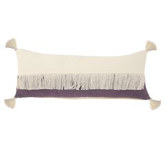 Ox Bay Purple/White Color Block All-Natural Cotton Pillow Cover