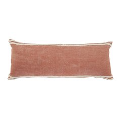 Ox Bay Brown/White Bordered All-Natural Cotton Pillow Cover