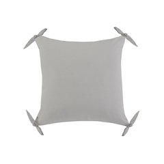 Solid Gray Corner Tie Throw Pillow