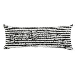 Ox Bay Hand-stitched Black/White Stripe All-Natural Cotton Pillow Cover