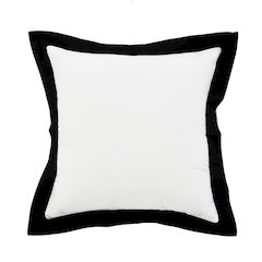 Ox Bay Hand-Woven White/Black Bordered All-Natural Cotton Pillow Cover