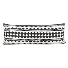 Ox Bay Hand-Woven Black/White Tribal Cotton Blend Pillow Cover