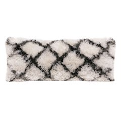 Soft Shag Diamond Criss Cross Lumbar Throw Pillow