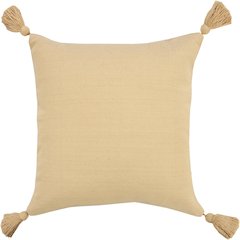 Solid Cotton Everyday Decorative Throw Pillow with Tassels