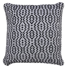 Ox Bay Hand-Woven Black/White Diamond All-Natural Cotton Pillow Cover