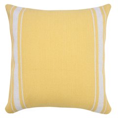 Ox Bay Hand-Woven Yellow/White Stripe All-Natural Cotton Pillow Cover