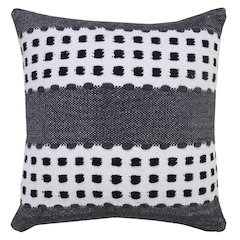 Ox Bay Hand-Woven Gray/Black Stripe All-Natural Cotton Pillow Cover