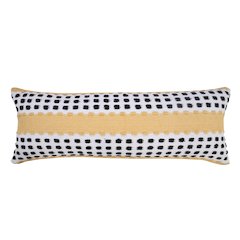 Ox Bay Hand-Woven Yellow/Black Stripe All-Natural Cotton Pillow Cover