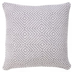 Ox Bay Hand-Woven Gray/White Diamond All-Natural Cotton Pillow Cover