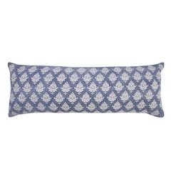 Ox Bay Hand-Woven Blue/White Floral/Botanical All-Natural Cotton Pillow Cover